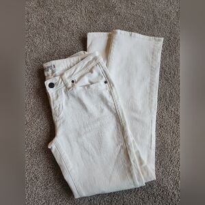 Dear John White pants cropped straight leg Playback Cuffed jeans Creamy Size 25